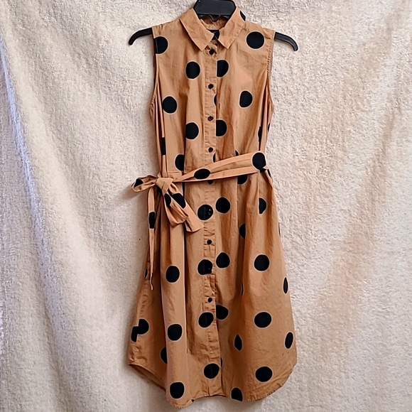 Who What Wear Dresses & Skirts - Tan and black polka-dot dress